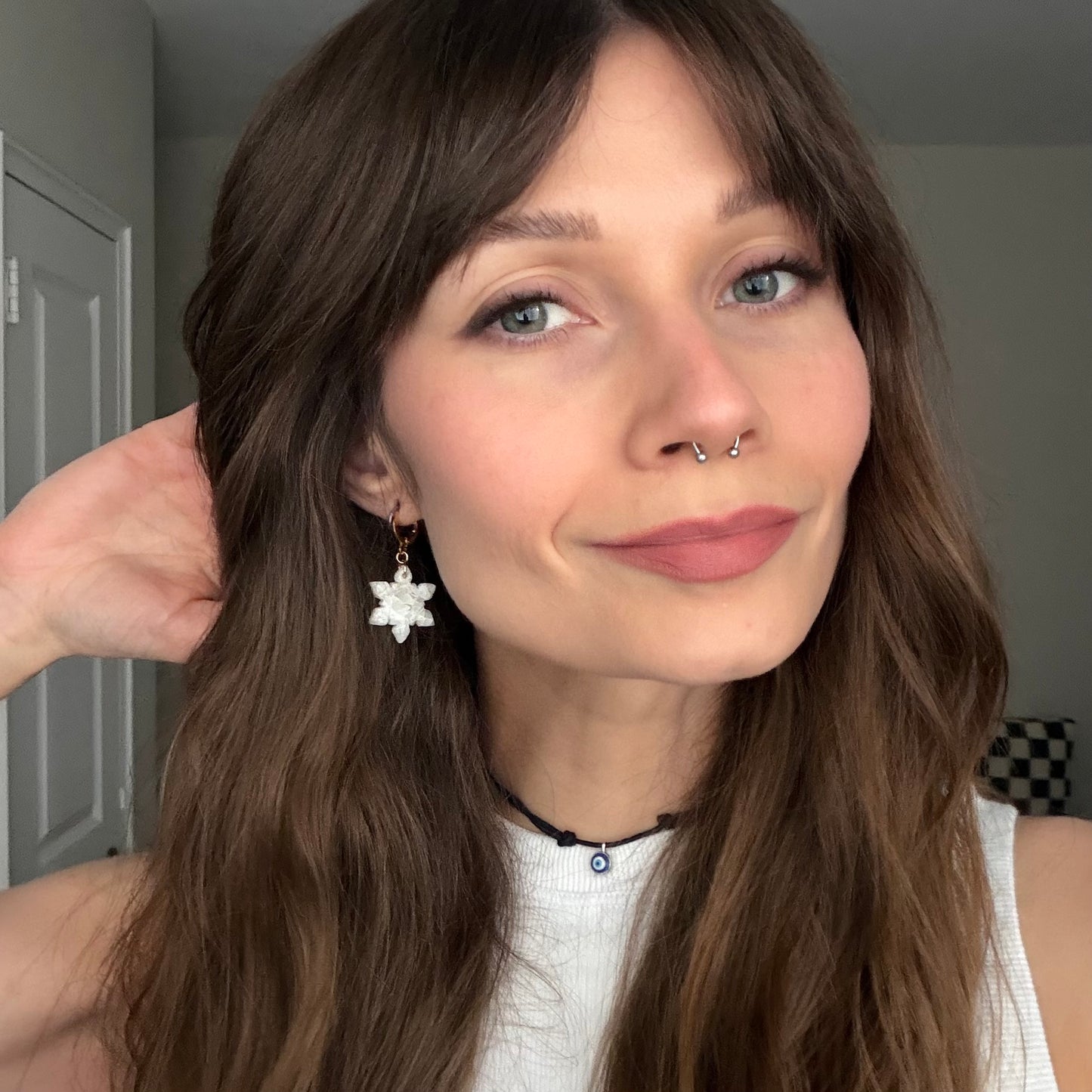 Snowflake Dangle • Icy Marble