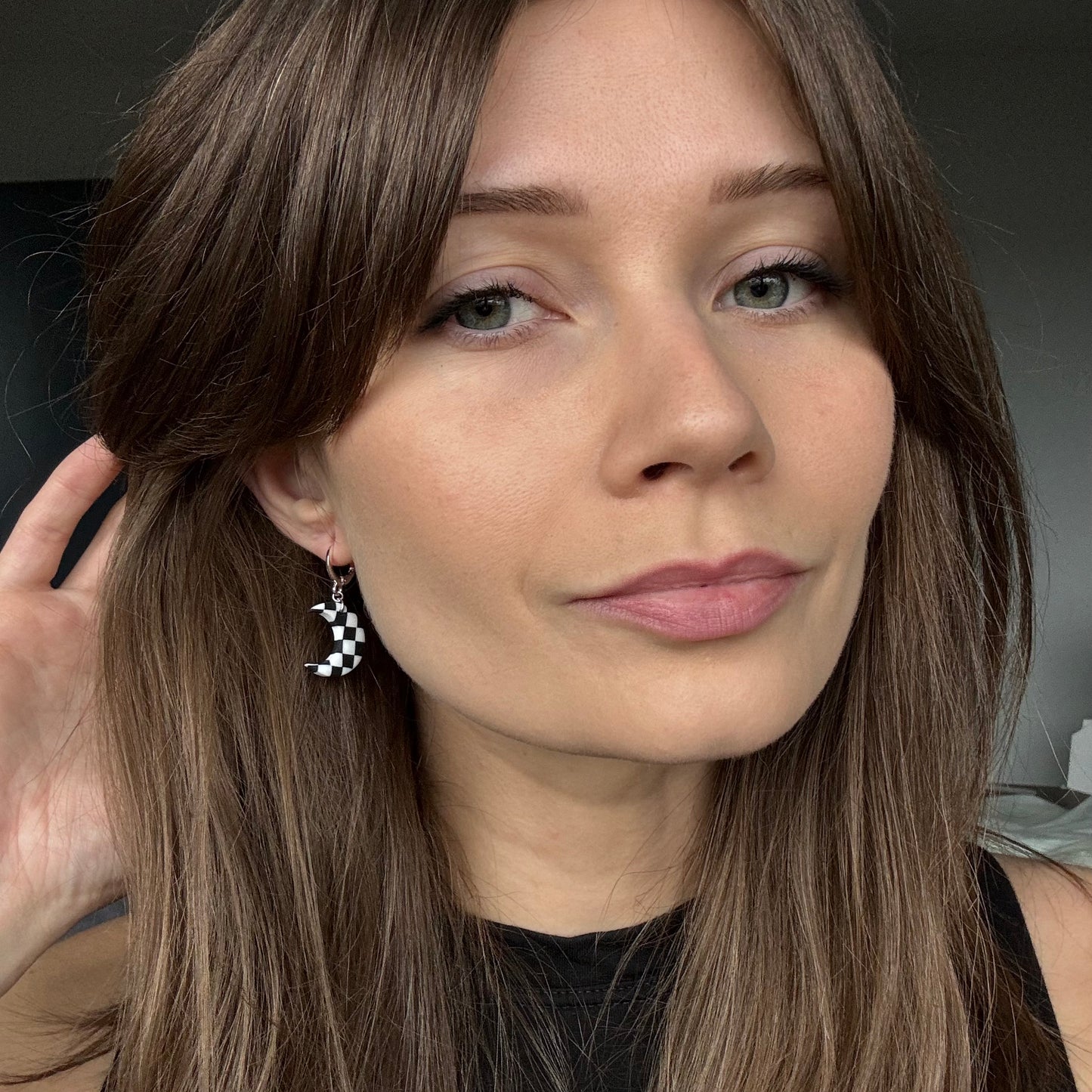 Mini Moons • Black & White Checks