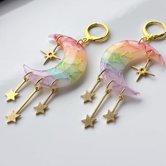 Moons & Stars • Rainbow Marble