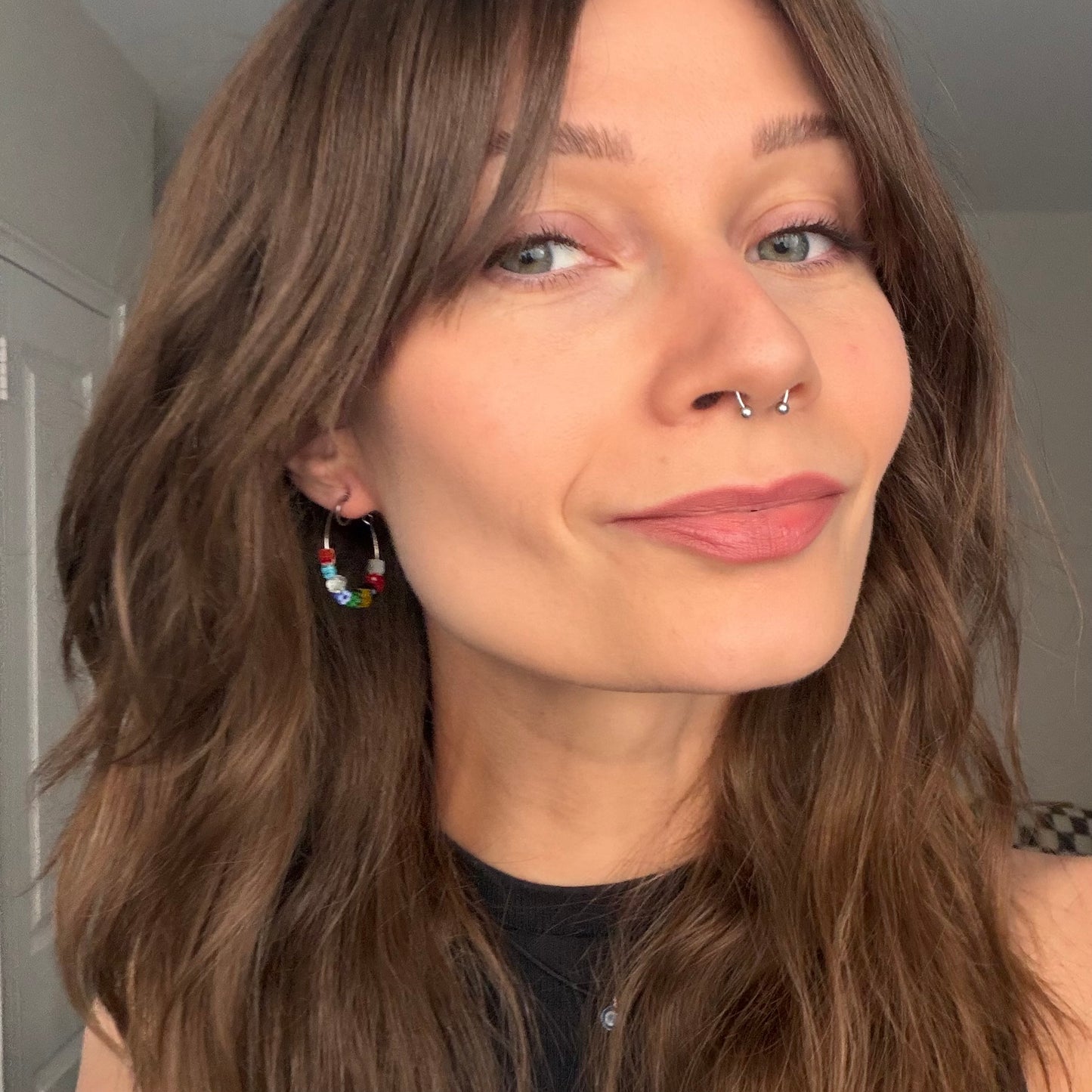 Beaded Mystery Hoops • Silver • 2 sizes