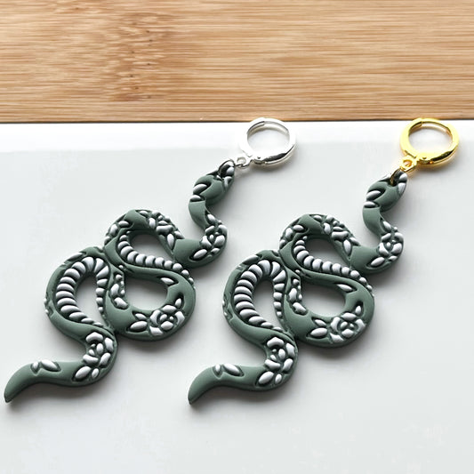 Floral Snake • Deep Sage • Painted
