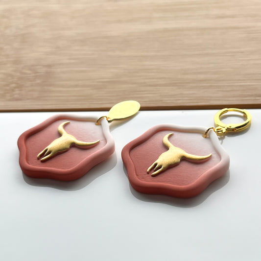 Bull Skull Medallion • Painted