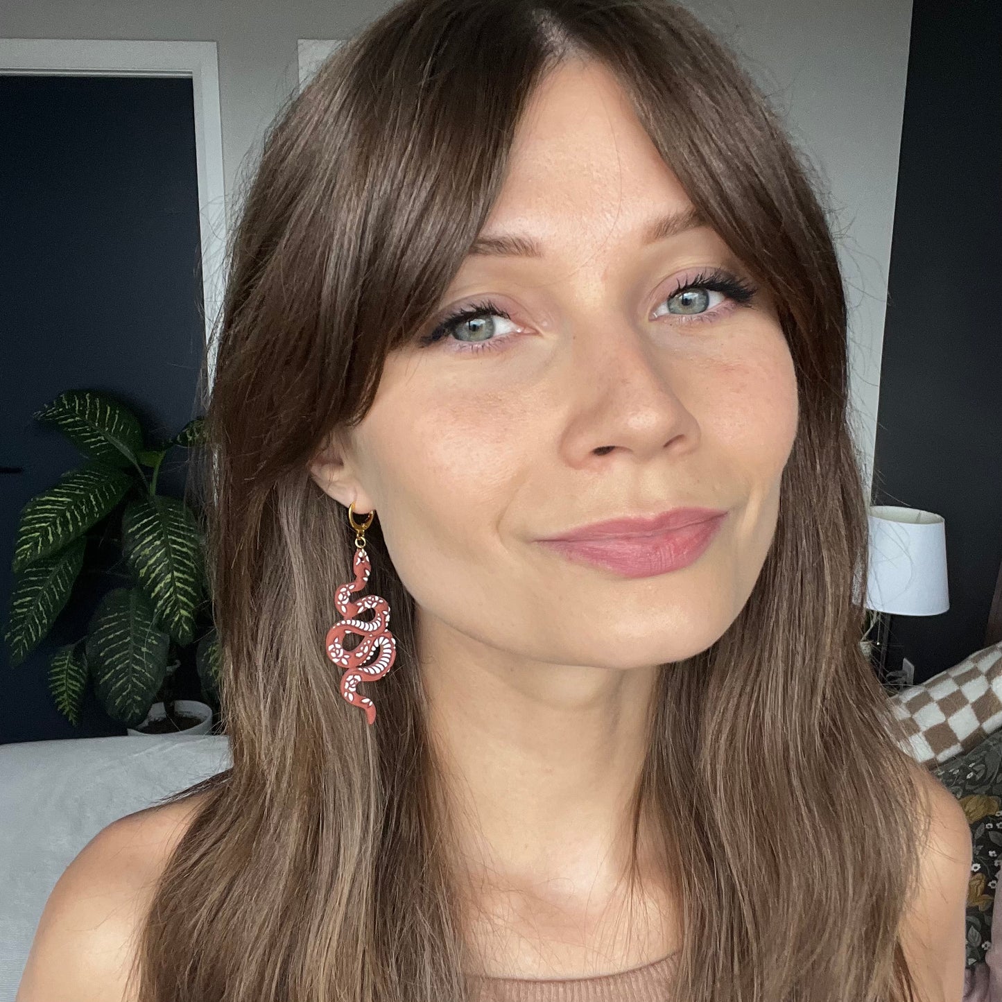 Floral Snake • Terracotta • Painted