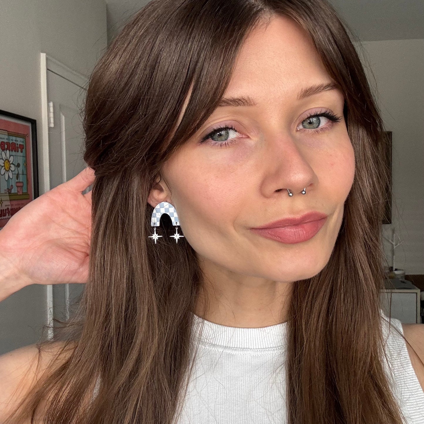 Micro Leo • Sparkle • Blue + White Checks