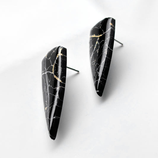 Rachel • Black & gold Marble • Stud