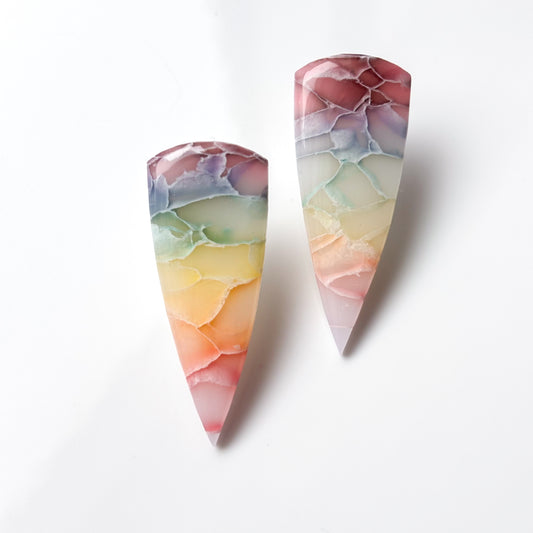 Rachel • Rainbow Marble Stud