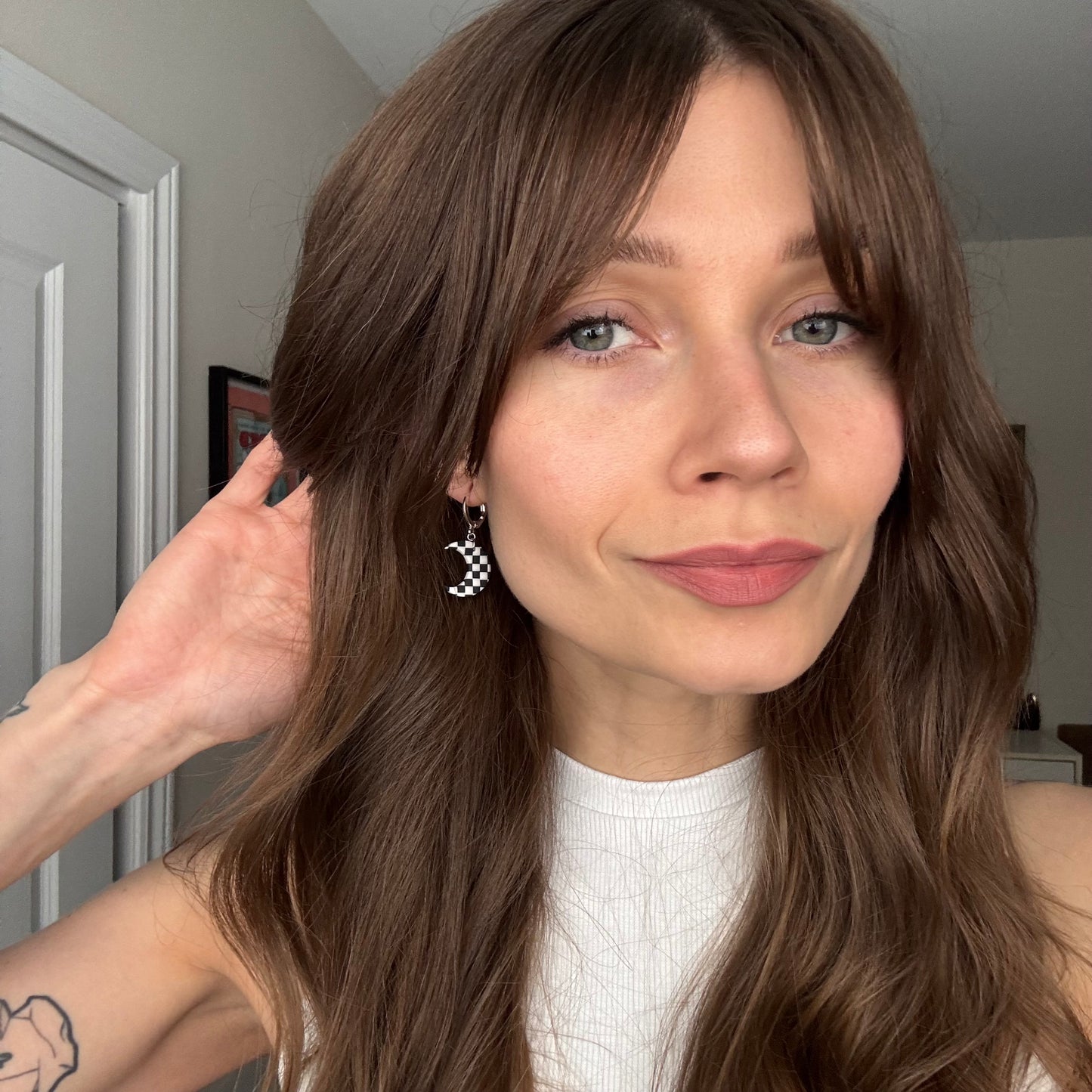 Mini Moons • Black & White Checks