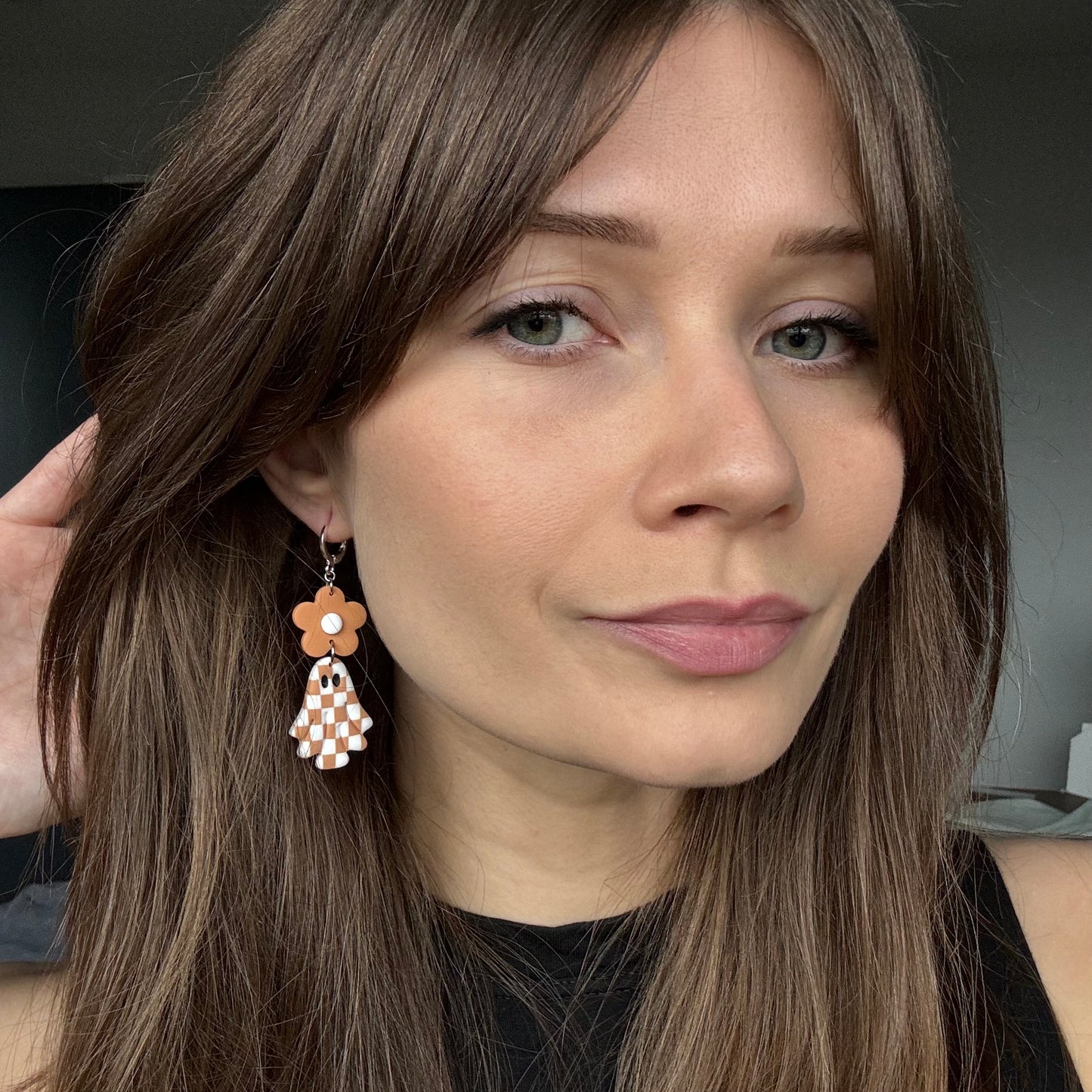 Floral Ghosties (huggies) • Peach & White Checks