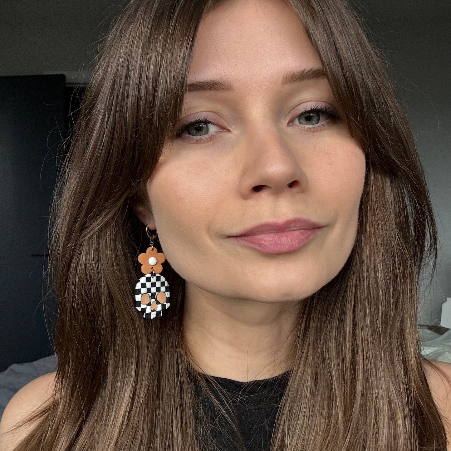 Skulls • Peach Flower & Checks