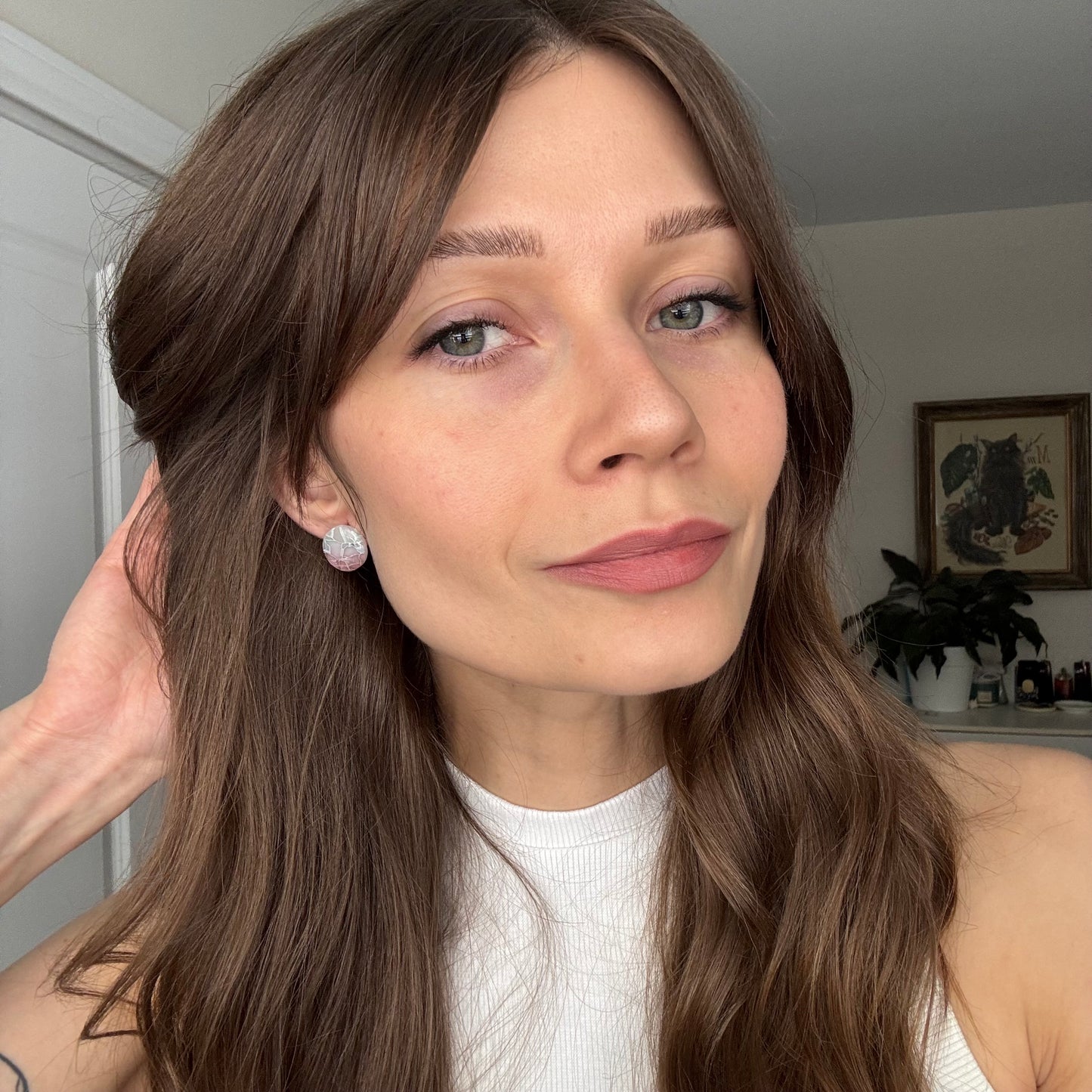 Elaine (m) • Marble Stud (Green, Blue, Purple)