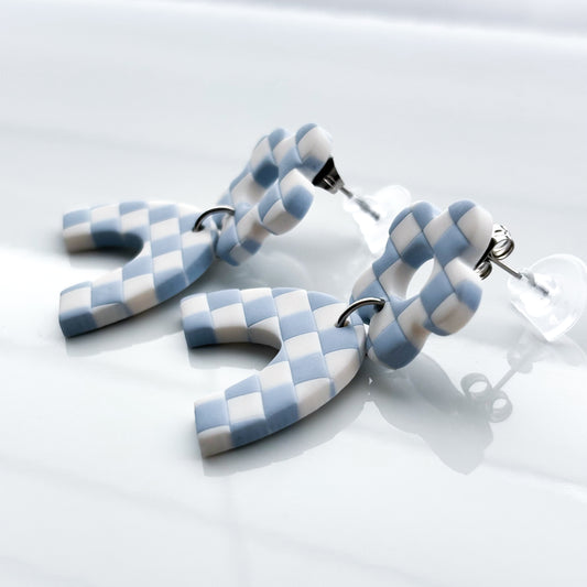 Micro Leo • Floral • Blue + White Checks