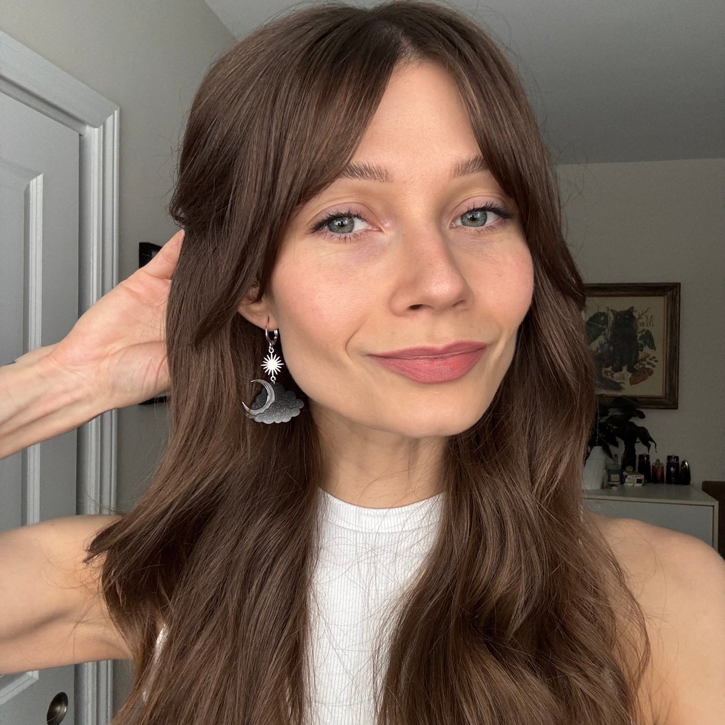 Moon & Clouds • Silver Ombre