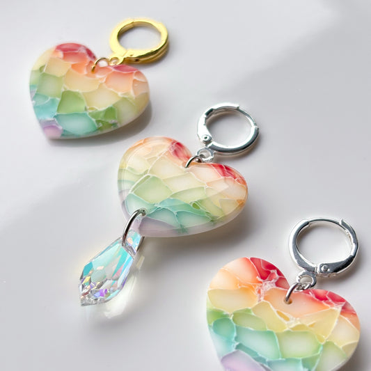 Hearts • Rainbow Marble