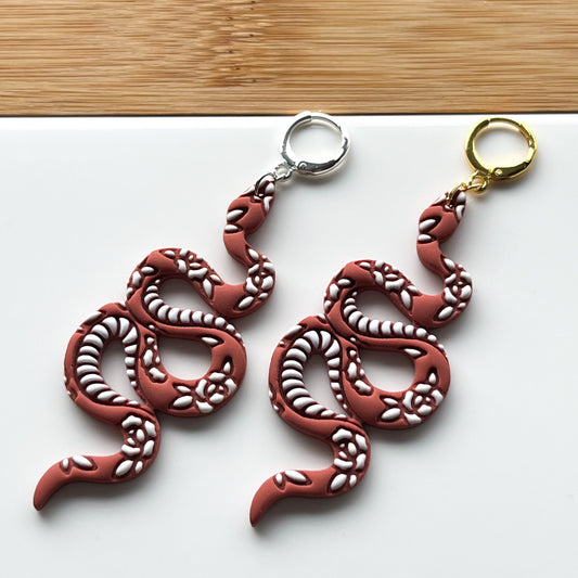 Floral Snake • Terracotta • Painted