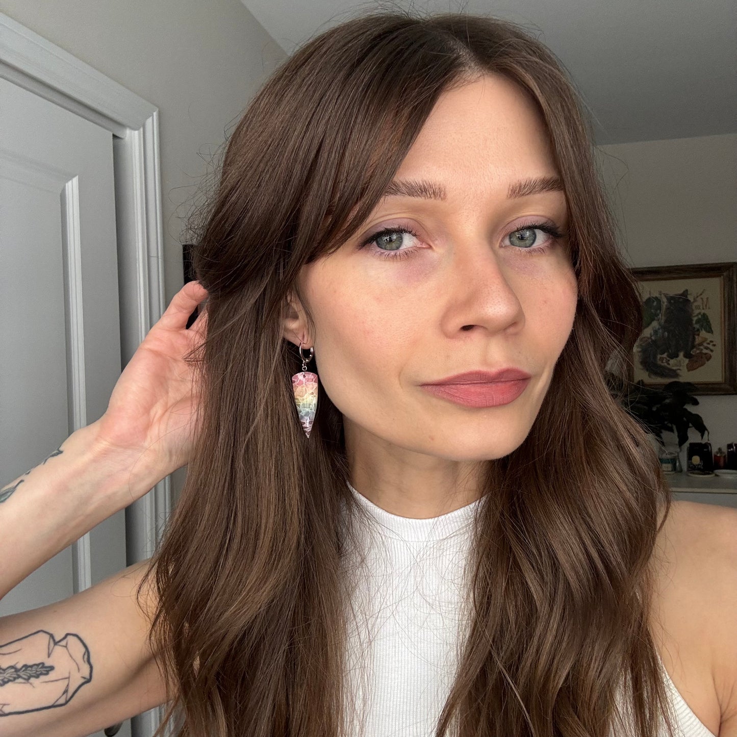 Rachel • Rainbow Marble Dangle