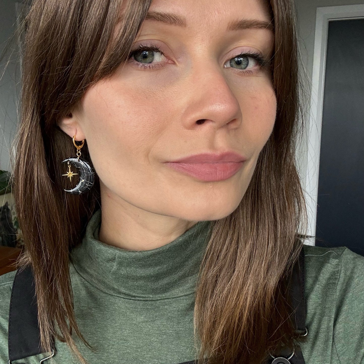 Moons • Black & Gold Marble • Sparkle