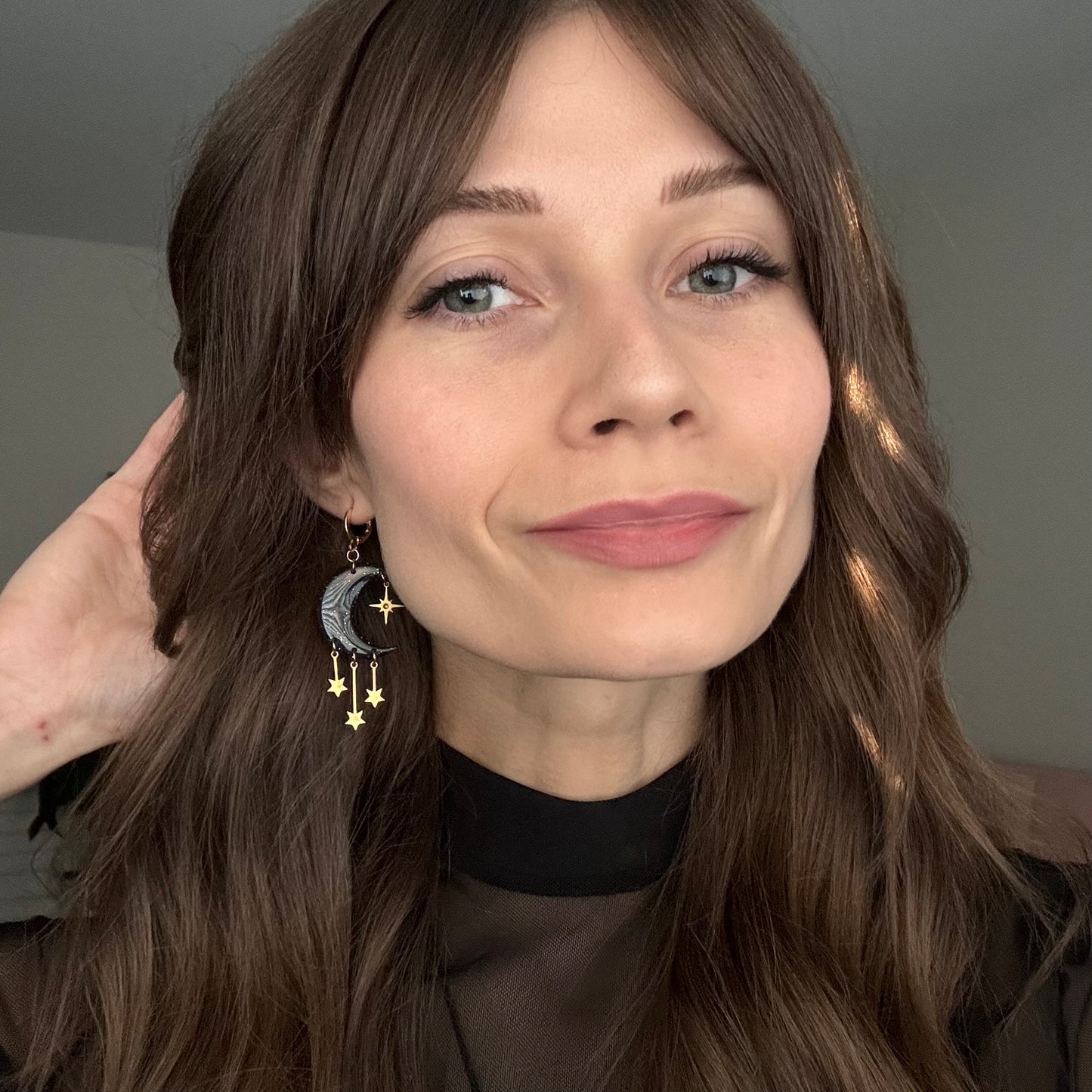 Moons & Stars • Glittery Black