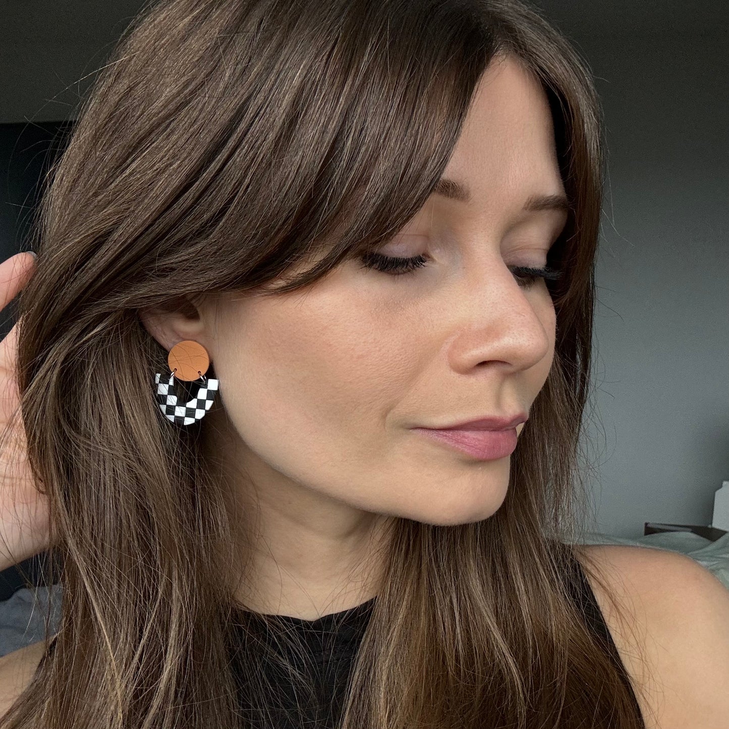 Raven • Peach & Checks