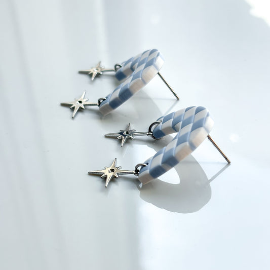 Micro Leo • Sparkle • Blue + White Checks