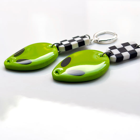 Aliens • Lime Green + Checkers