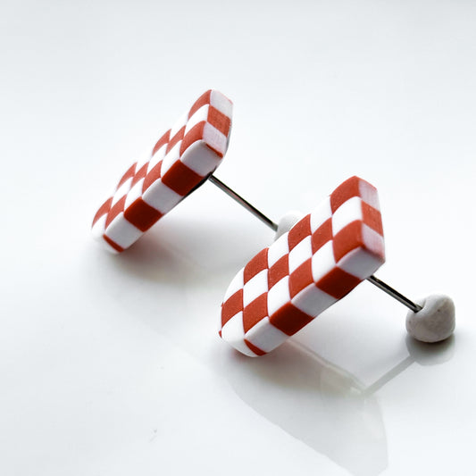 Faye Stud • Terracotta Checks