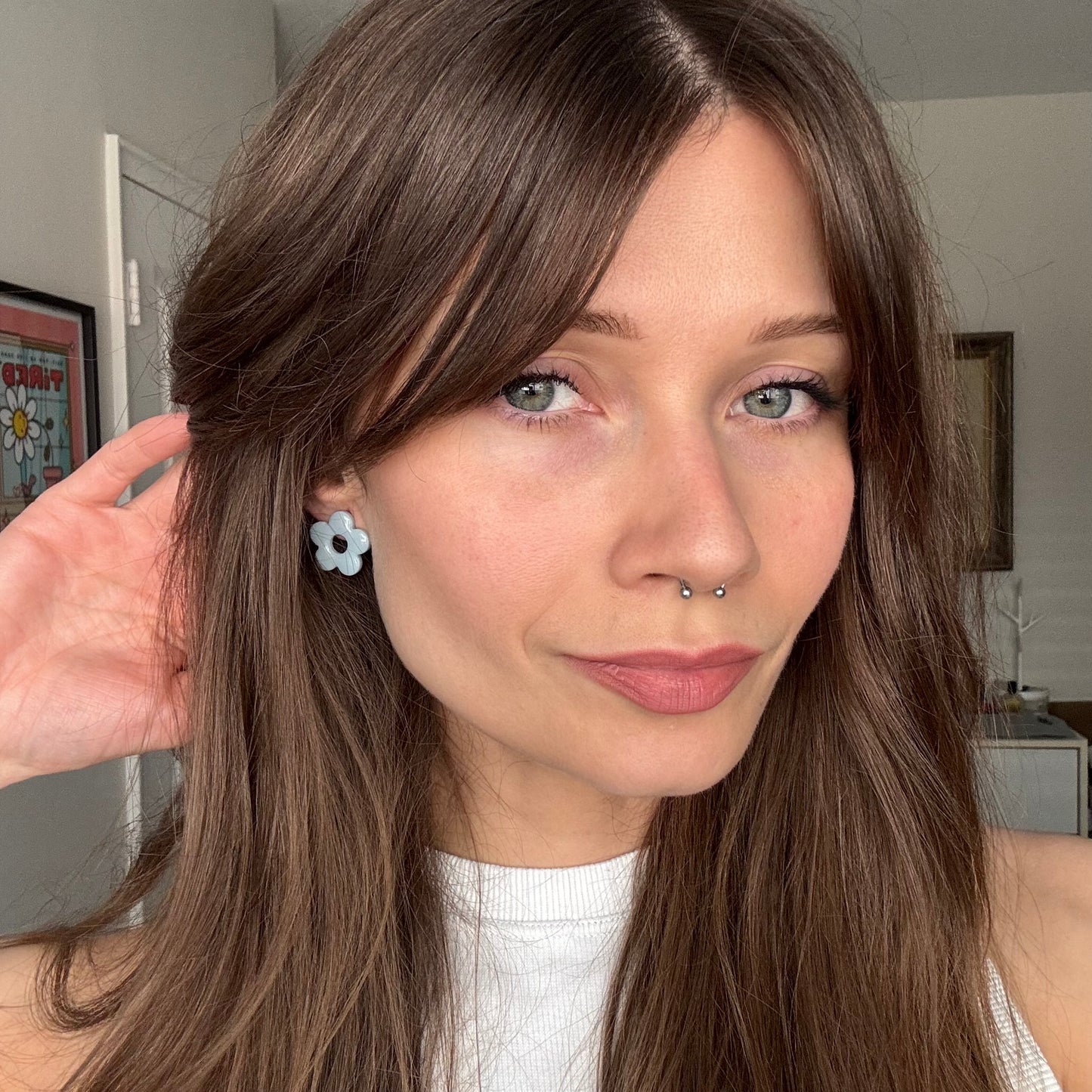 Small Flower Studs • Retro Blue