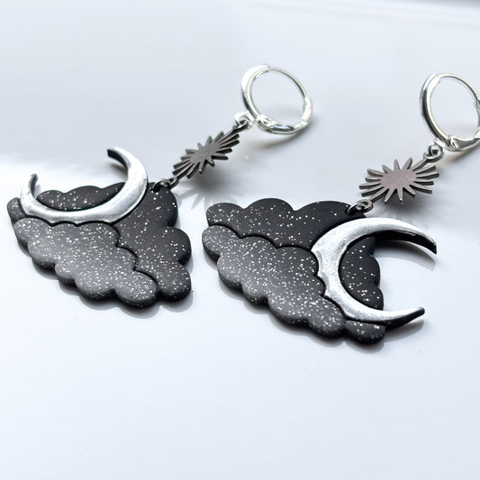 Moon & Clouds • Silver Ombre