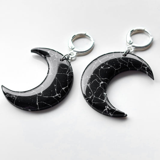 Moons • Black & Silver Marble