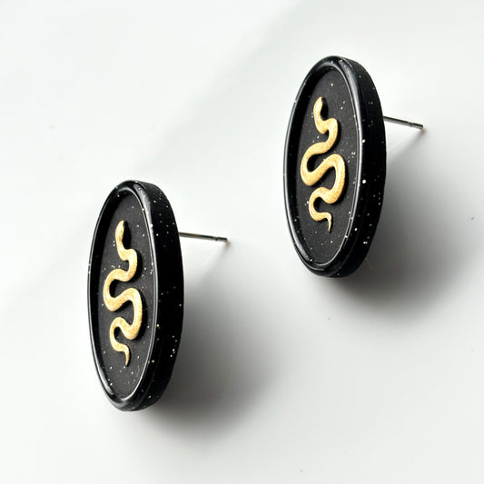 Snake Medallion • Oval • Stud