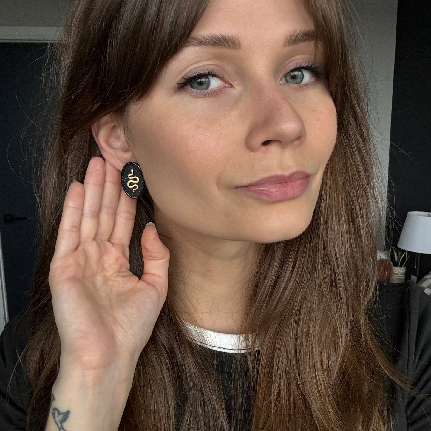 Snake Medallion • Oval • Stud