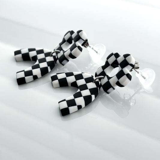 Micro Leo • Floral • Black + White Checks