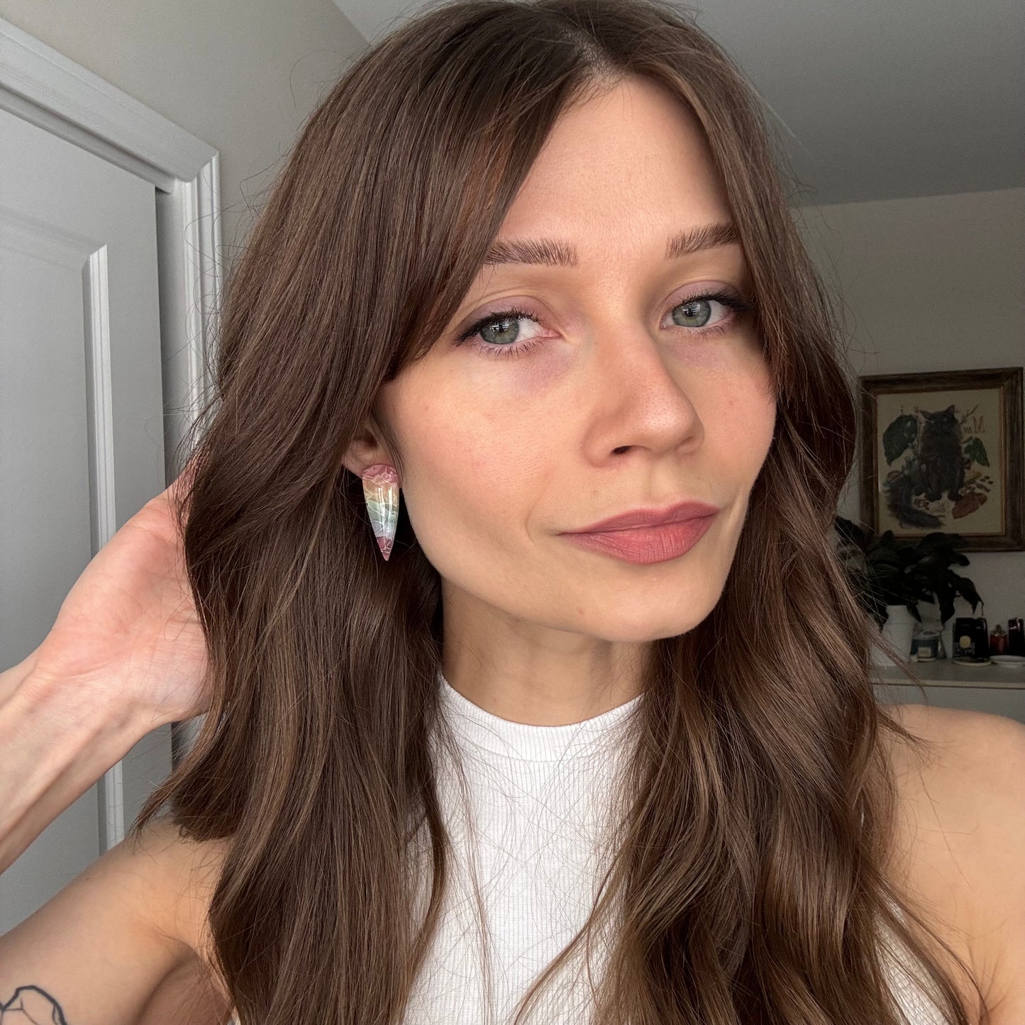 Rachel • Rainbow Marble Stud