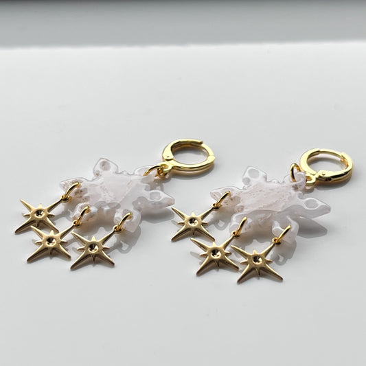 Snowflake • Sparkle • Gold + White Marble