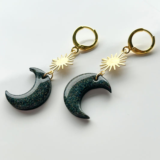 Sun & Moon Dangle • Dark Rainbow