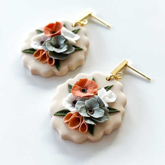 Bouquet Earrings • Oat