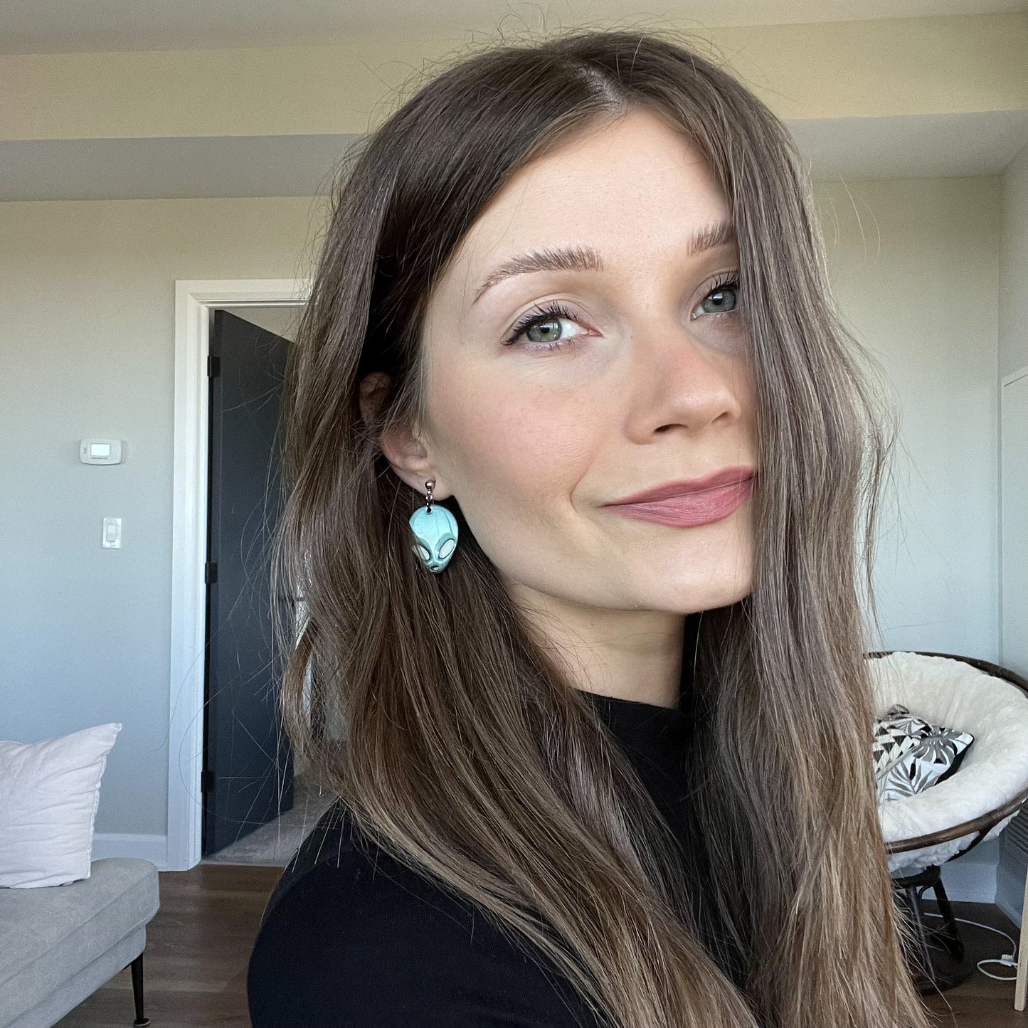 Alien Head Earrings • Glow-In-The-Dark Eyes