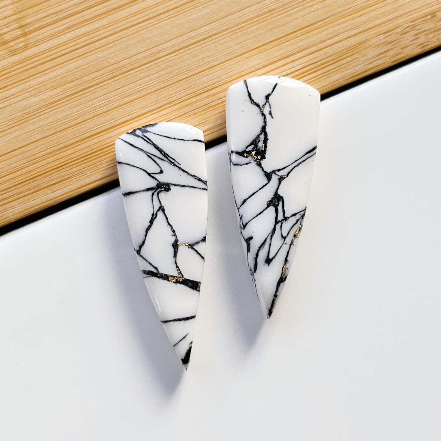 Rachel • Stud • White Marble