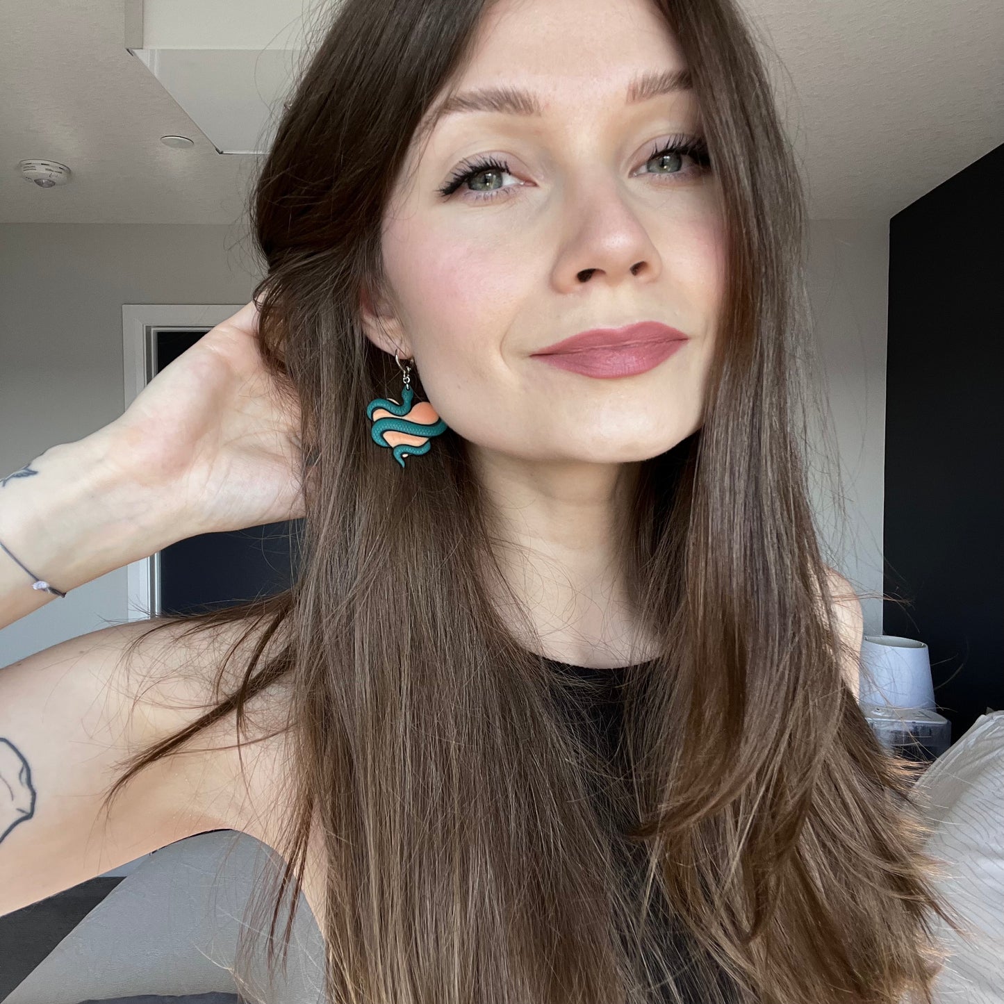 Snake Hearts • Emerald & Peach