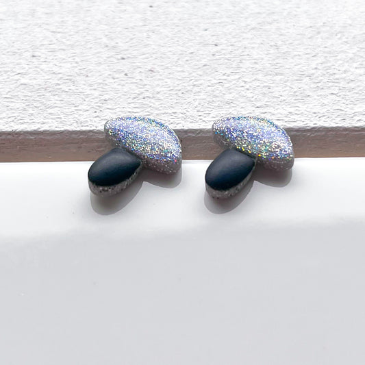 Mushroom Studs • Unicorn + Black