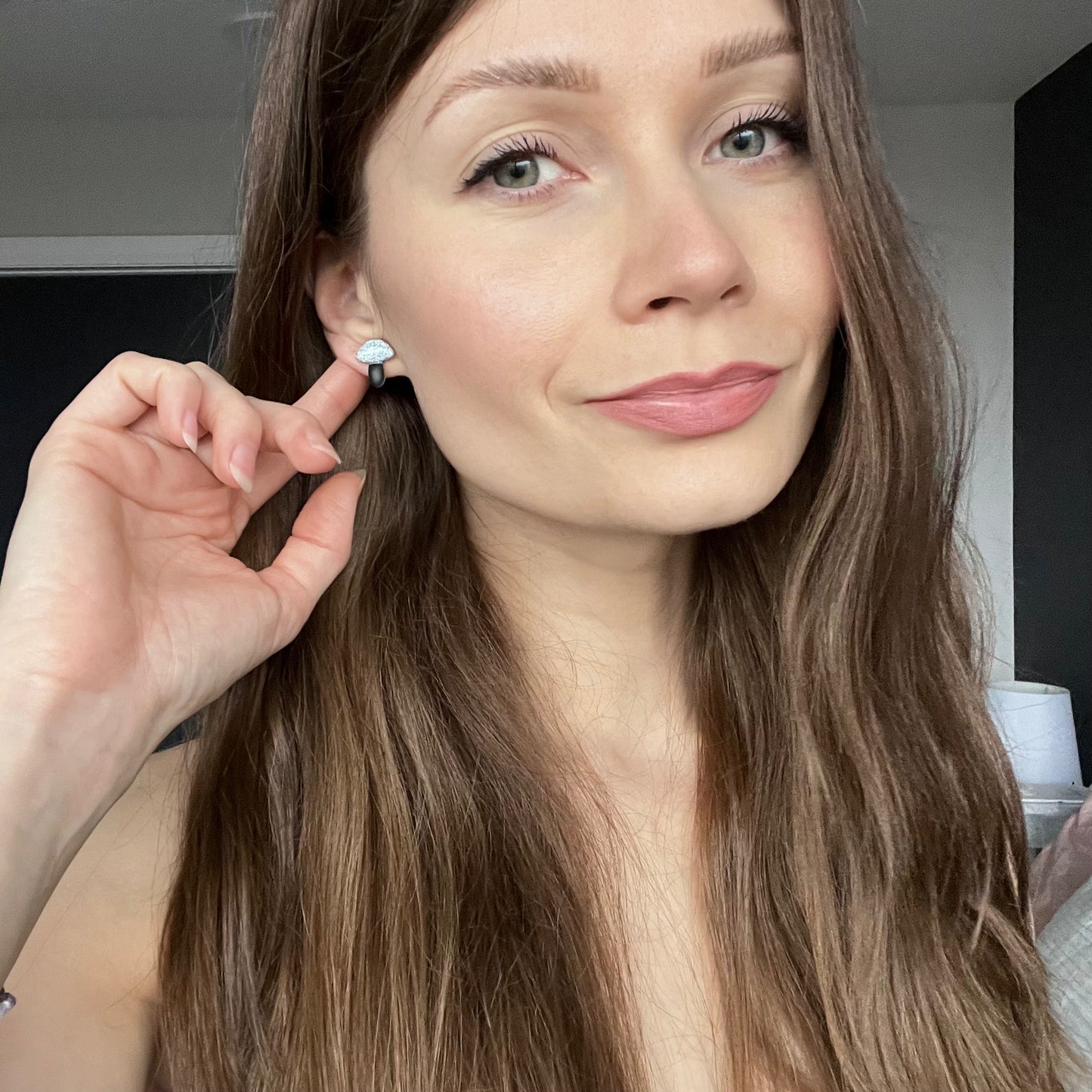 Mushroom Studs • Unicorn + Black