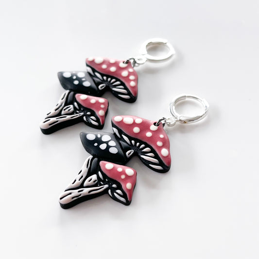 Mushroom • Earrings • Blushing Black