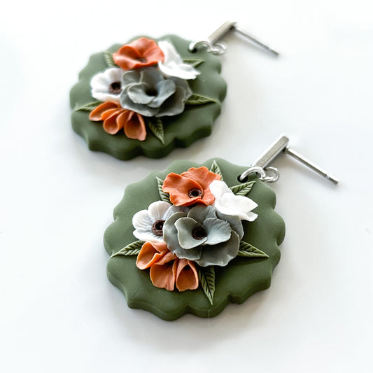Bouquet Earrings • Olive