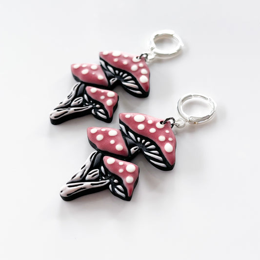 Mushroom • Earrings • Deep Blush