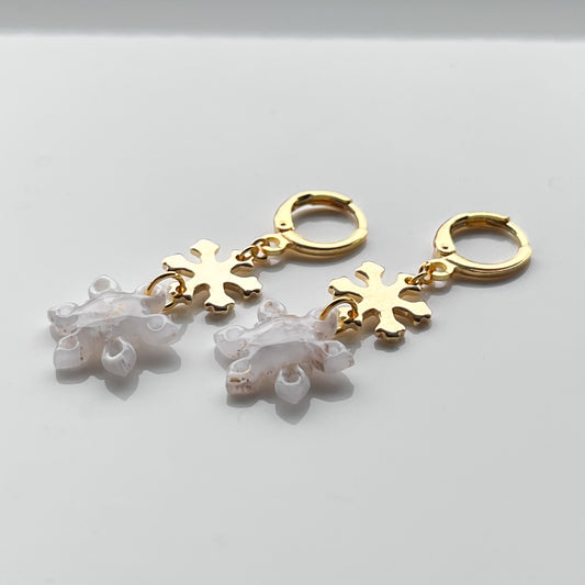 Snowflake • 2 Piece • Gold + White Marble