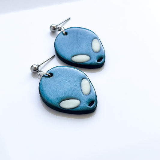 Alien Head Earrings • Glow-In-The-Dark Eyes