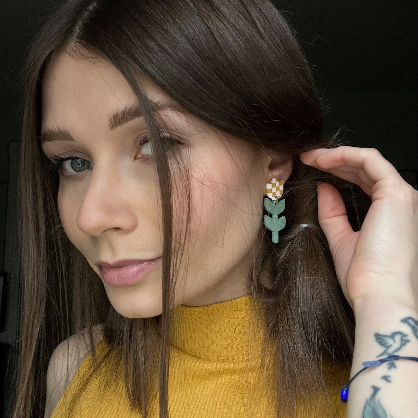 Tulip Stem • Clay Stud