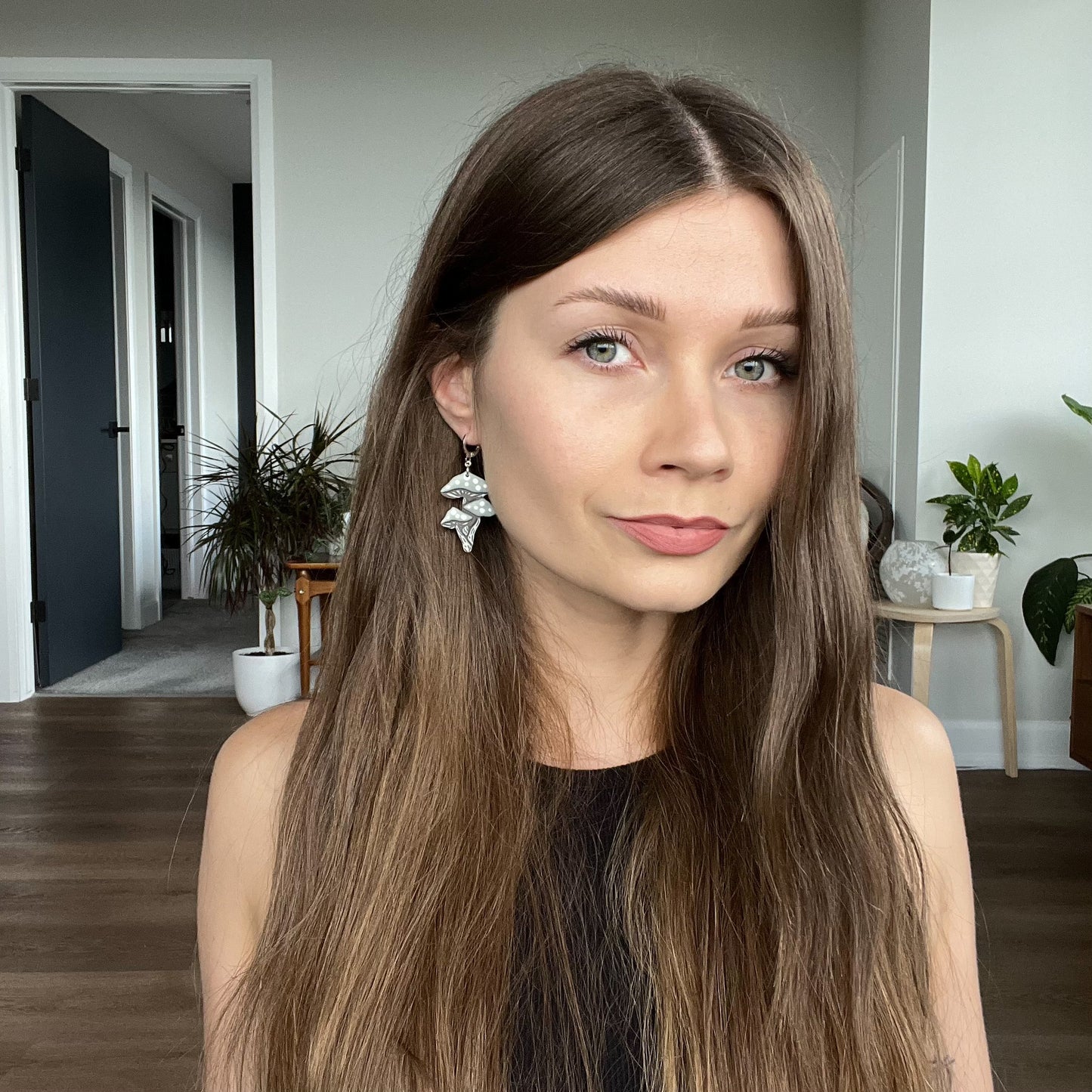 Mushroom Earrings • Blue-Grey