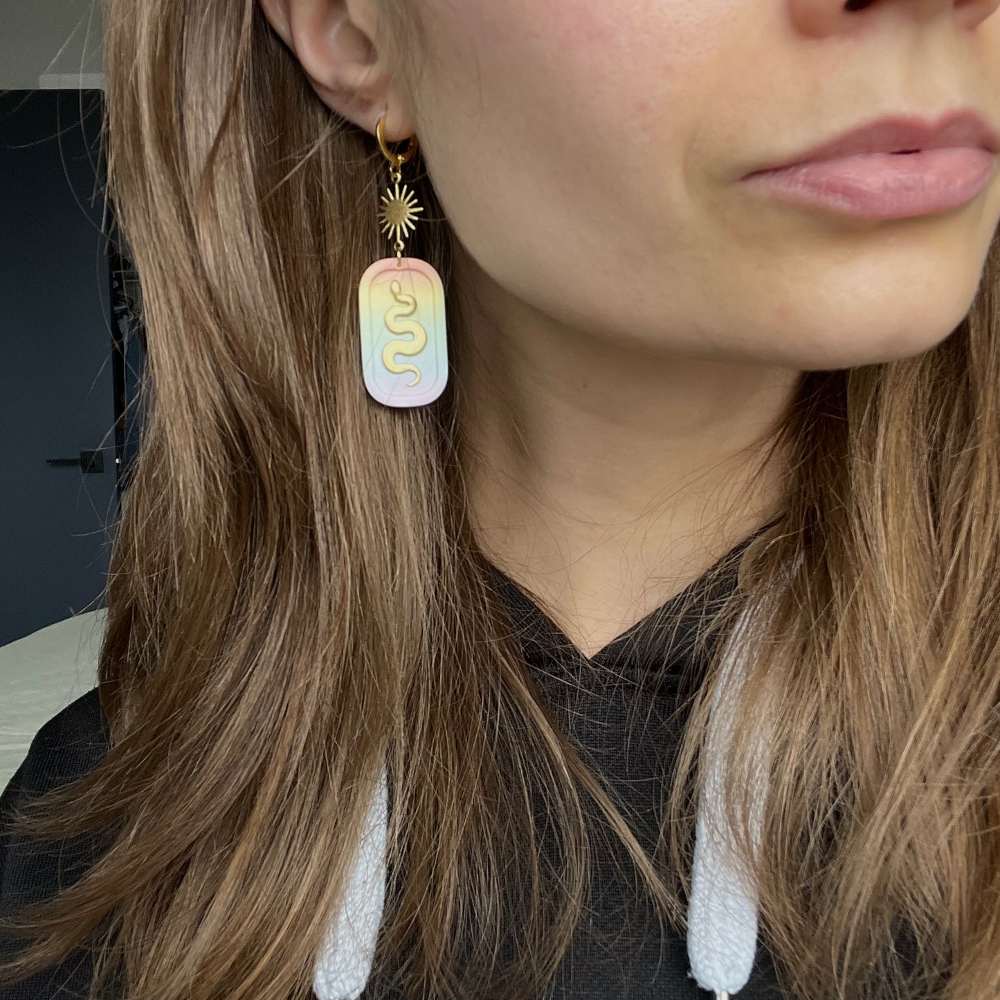 Sunny Snake Medallion • Pastel Rainbow