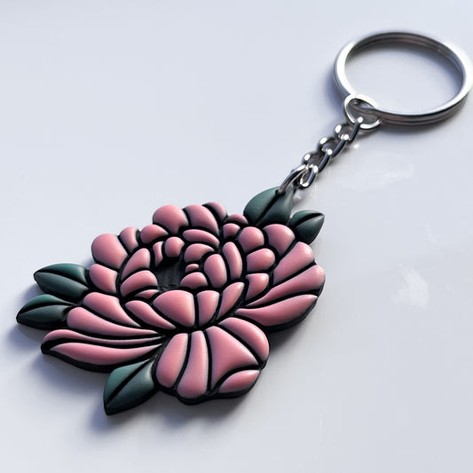 Peony Keychain • Pink