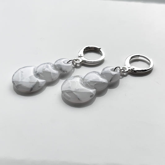 Snowman • Silver + White Marble